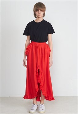 Vintage Red NINA RICCI Long Skirt