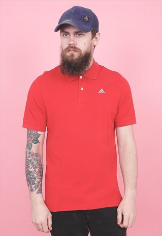 VINTAGE ADIDAS RED POLO SHIRT /R6141