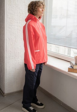 Vintage 70's Red Hooded Windbreaker Jacket