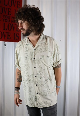 VINTAGE CRAZY PATTERN OVERSIZED SHORT SLEEVED SHIRT