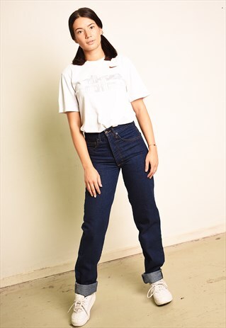 90'S RETRO HIGH WAIST STRAIGHT DENIM JEANS