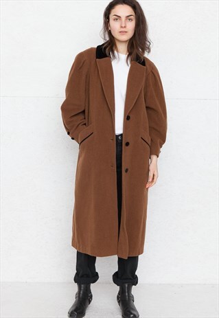 VINTAGE BROWN WOOL COAT
