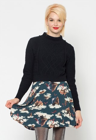 DARK NAVY HIGH NECK KNITTED JUMPER