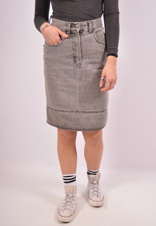 VINTAGE MOSCHINO DENIM SKIRT GREY