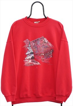 Vintage Northern Reflections Christmas Red Sweatshirt Womens