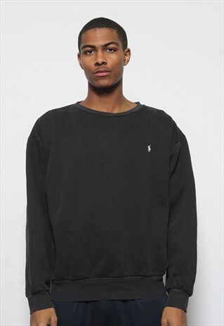 VINTAGE RALPH LAUREN POLO GOLF LOGO SWEATSHIRT BLACK