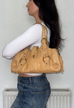 Vintage Tan Brown Slouchy Shoulder Bag