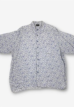 Vintage Patterned Hawaiian Shirt Blue/White XL BV19273