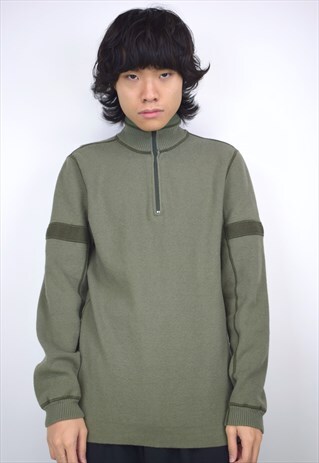 VINTAGE 90S EDDIE BAUER GREEN 3/4 ZIP SWEATSHIRT