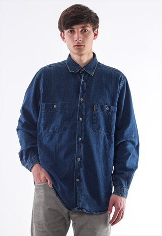 VINTAGE ARMANI JEANS 90S NAVY BLUE LONG SLEEVE