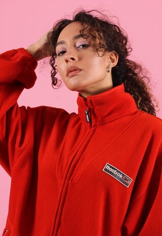 RED/ORANGE REEBOK ATHLETIC ZIP-UP FLEECE