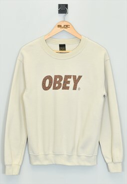 Vintage Obey Sweatshirt Beige XSmall 