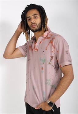 Vintage Tommy Hilfiger Rework Tie Dye Polo Shirt Multi