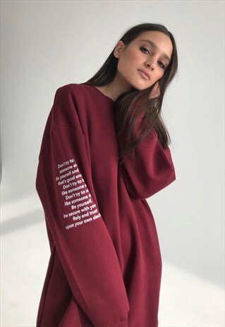 OVERSIZED FLEECE SWEATSHIRT WITH PRINTED SLEEVE