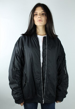 VINTAGE BOMBER JACKET NYLON BLACK