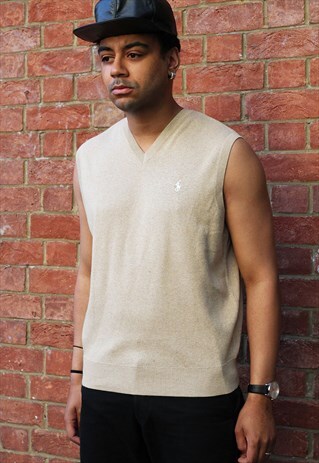 VINTAGE POLO GOLF RALPH LAUREN BEIGE VEST