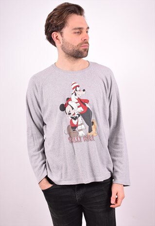 BENETTON MENS VINTAGE MICKEY&GOOFY TOP LONG SLEEVE LARGE