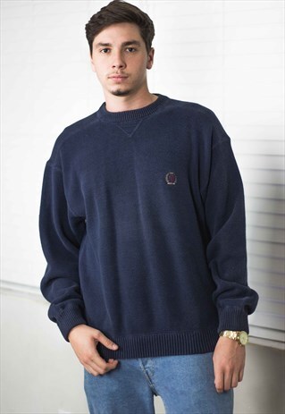 VINTAGE TOMMY HILFIGER SWEATER JUMPER LOGO 90S L 28.5
