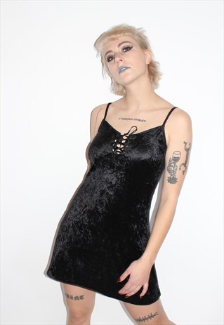 90S VELOUR MINI DRESS