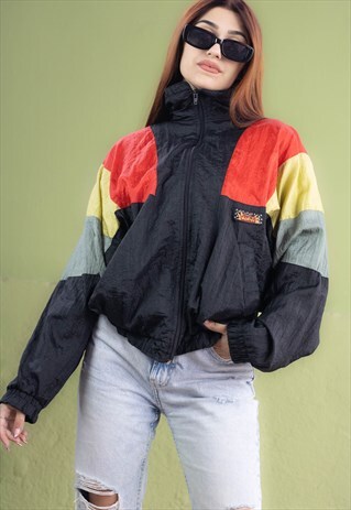 VINTAGE 80S ERGLE MAGIC TRACK JACKET IN BLACK S