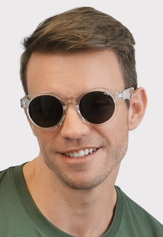 WILMET CLEAR FRAME ROUND UNISEX SUNGLASSES