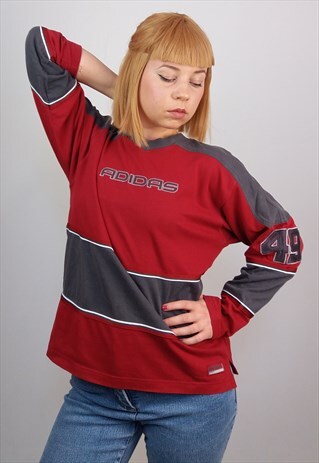 VINTAGE 90'S ADIDAS BIG LOGO LONG-SLEEVE TOP / SWEATSHIRT