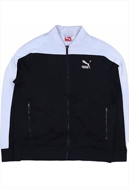 Vintage 90's Puma Sweatshirt Spellout Zip Up Black,