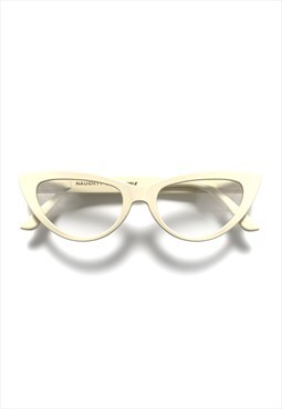 Naughty Blue Blockers Glasses 50s Fashion Gloss Cream
