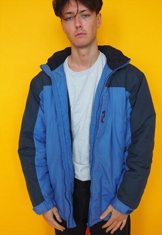VINTAGE 90S FILA PADDED COAT / JACKET W DOUBLE LOGO