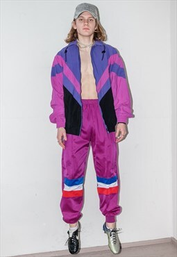 Vintage sports rave/track jacket in multicolor
