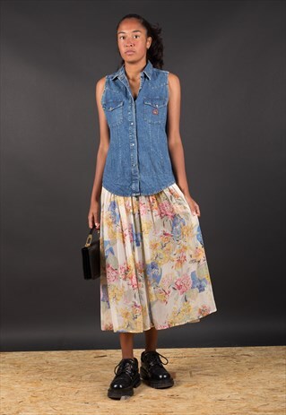 DENIM FLORAL MAXI DRESS BY KENZO