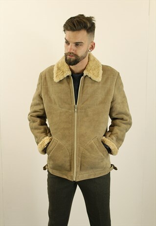 VINTAGE AVIATOR/FLYING JACKET. SHEARLING SHEEP SKIN. UNISEX.