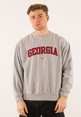 VINTAGE GREY NIKE GEORGIE SWOOSH CREWNECK SWEATSHIRT MEDIUM