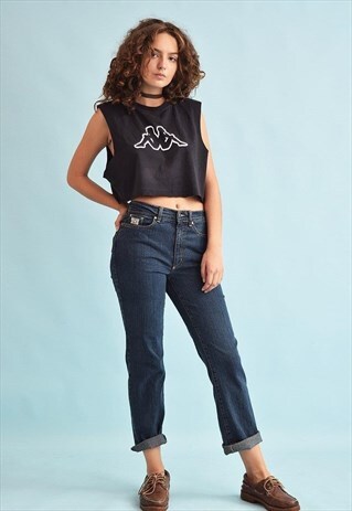 90'S RETRO HIGH WAIST STRAIGHT DENIM JEANS