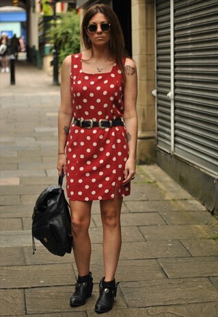 VINTAGE RED POLKA DOT DRESS