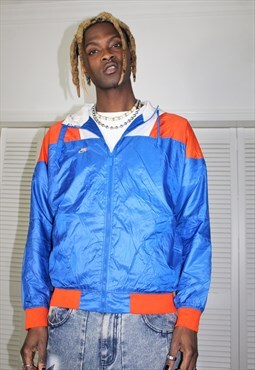 Vintage 90's Blue, White & Orange Zip-Up Nike Jacket