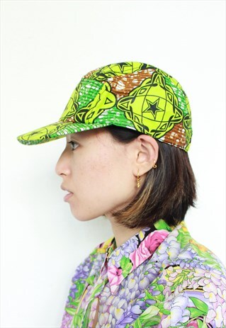 GREEN SLIME AFRICAN PRINT HAT