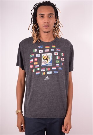 ADIDAS MENS VINTAGE FIFA 2010 T-SHIRT TOP 2XL 90S