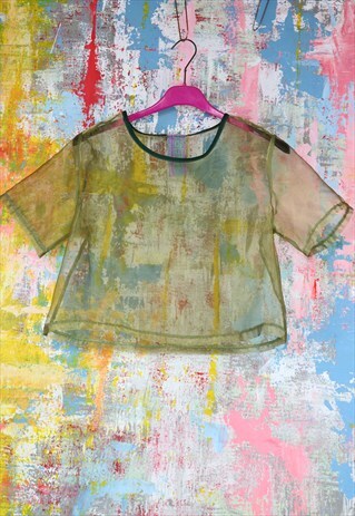 RELAX FIT SHIMMERING SHEER ORGANZA TOP