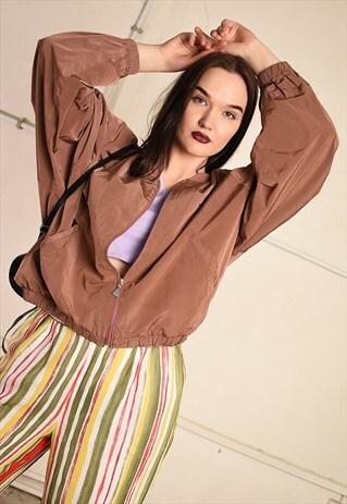 80'S RETRO SHELL FESTIVAL GARM OVERSIZED BOMBER JACKET