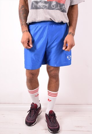 NIKE MENS VINTAGE SHORTS SMALL BLUE 90S