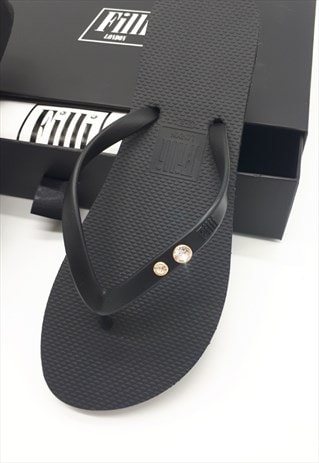 Crystal Diamond - Black Luxury Flip Flops