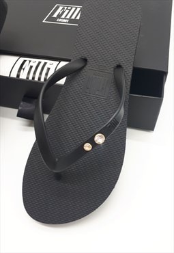 Crystal Diamond - Black Luxury Flip Flops