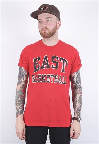 VINTAGE RED EAST BASKETBALL T-SHIRT