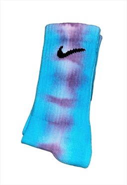 Nike custom tie dye socks - purple rain  unisex 5-8 U.K