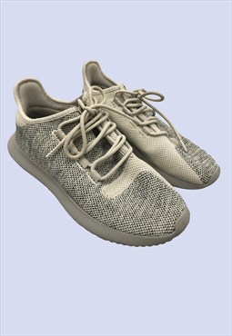 Cream Beige Knit 'Tubular' Low Casual Sock Trainers