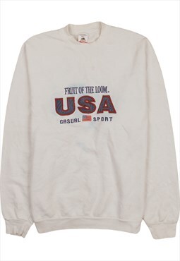 Vintage 90's Fruit of the loom Sweatshirt USA Crew Neck