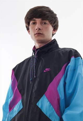 VINTAGE NIKE TRACKSUIT WINDBREAKER 90S BLACK BLUE PURPLE