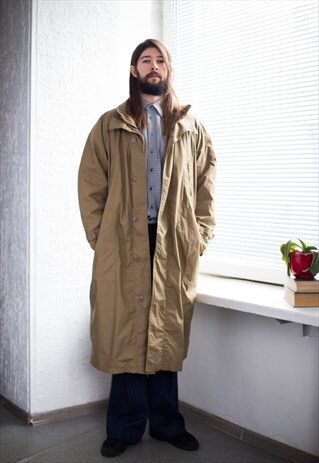 VINTAGE 80'S BROWN WARM TRENCH COAT