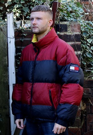 RARE VINTAGE BLOCK COLOUR TOMMY HILFIGER PUFFER JACKET LARGE